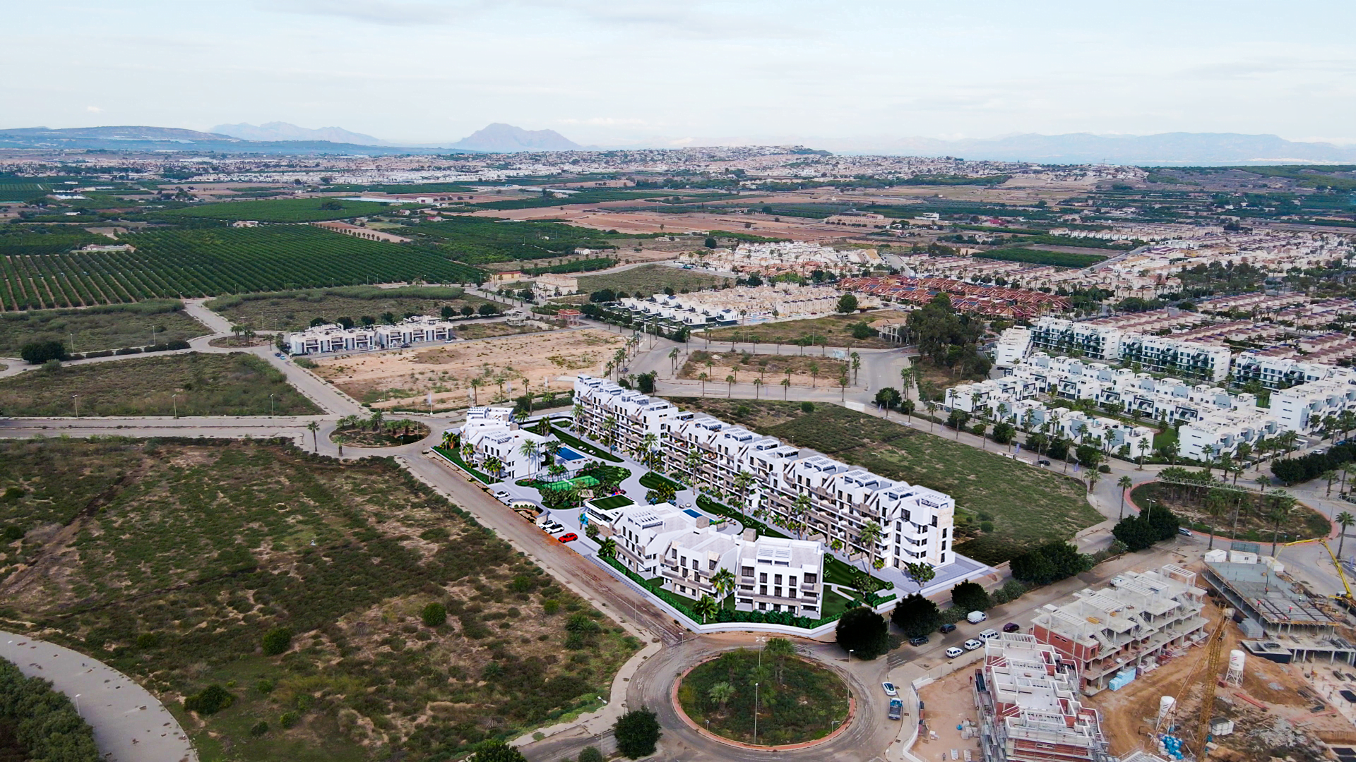 Aerial view showing location Area Beach III - render