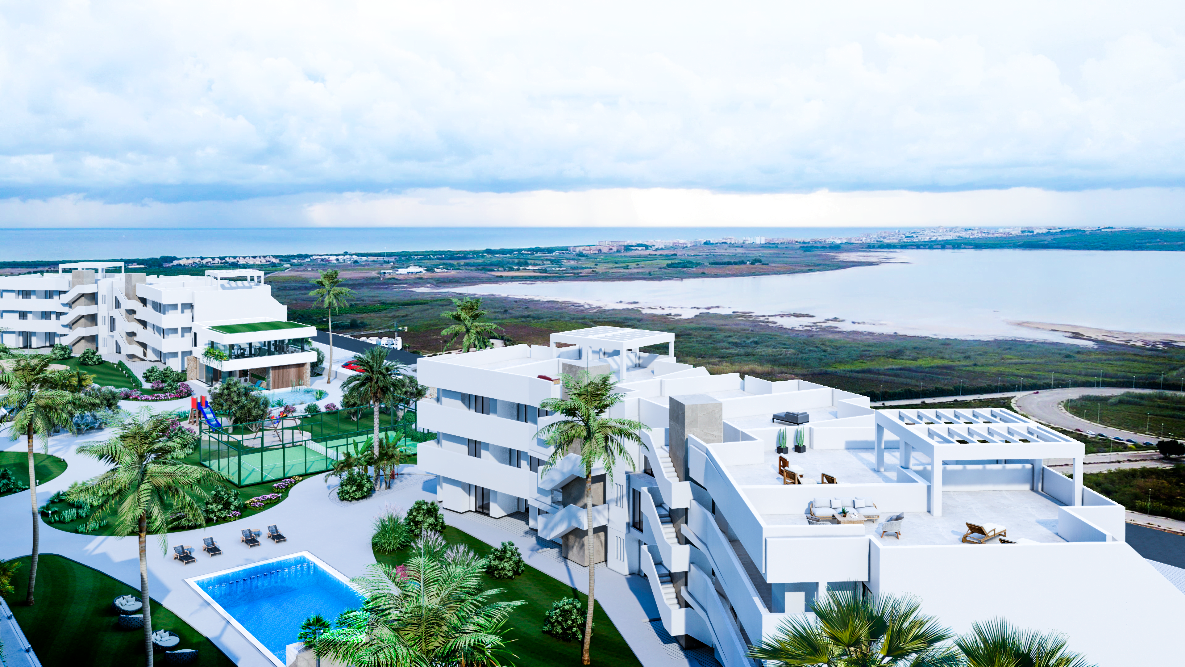 Aerial view showing location Area Beach III - render 2