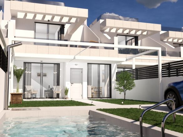 Alba Salinas 2 - Rojales - Outside Front p3 showing pool